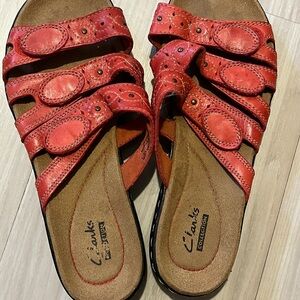 Clarks Women's Persimmon Red / Orange Sandals Size 6.5
